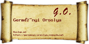 Germányi Orsolya névjegykártya